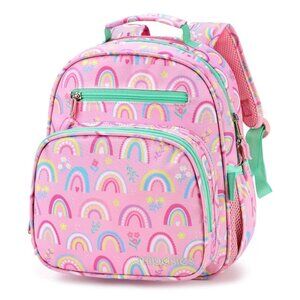Milasies‎ Toddler Rainbow Print Backpack Pink Multicolor Rainbows Adjustable